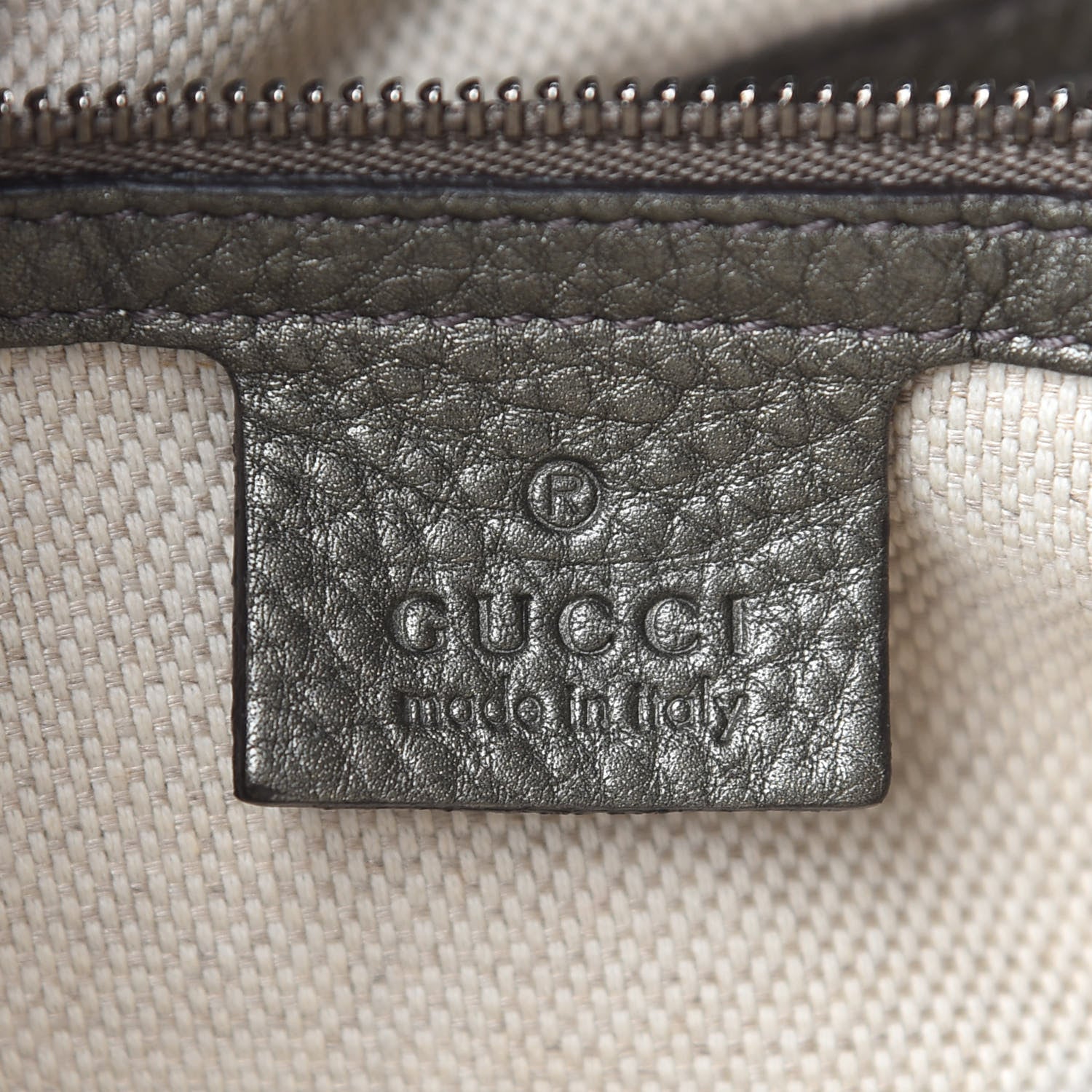 Gucci Metallic Pebbled Calfskin Medium Soho Chain Shoulder Bag Sasso 5 of 9