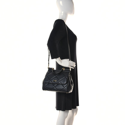 Dolce & Gabbana Calfskin Quilted Small Miss Sicily Satchel Black 2 of 10