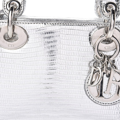 Christian Dior Metallic Lizard Mini Lady Dior Silver 9 of 17