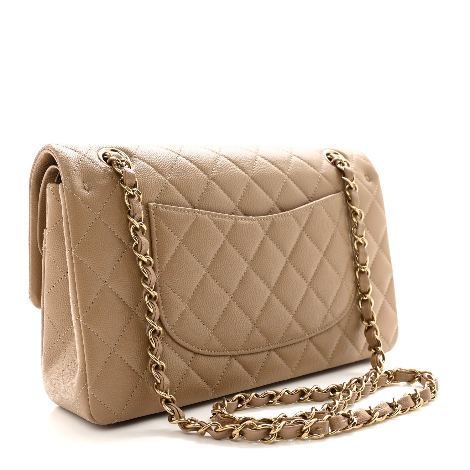Chanel Caviar Quilted Medium Double Flap Dark Beige 3 of 10