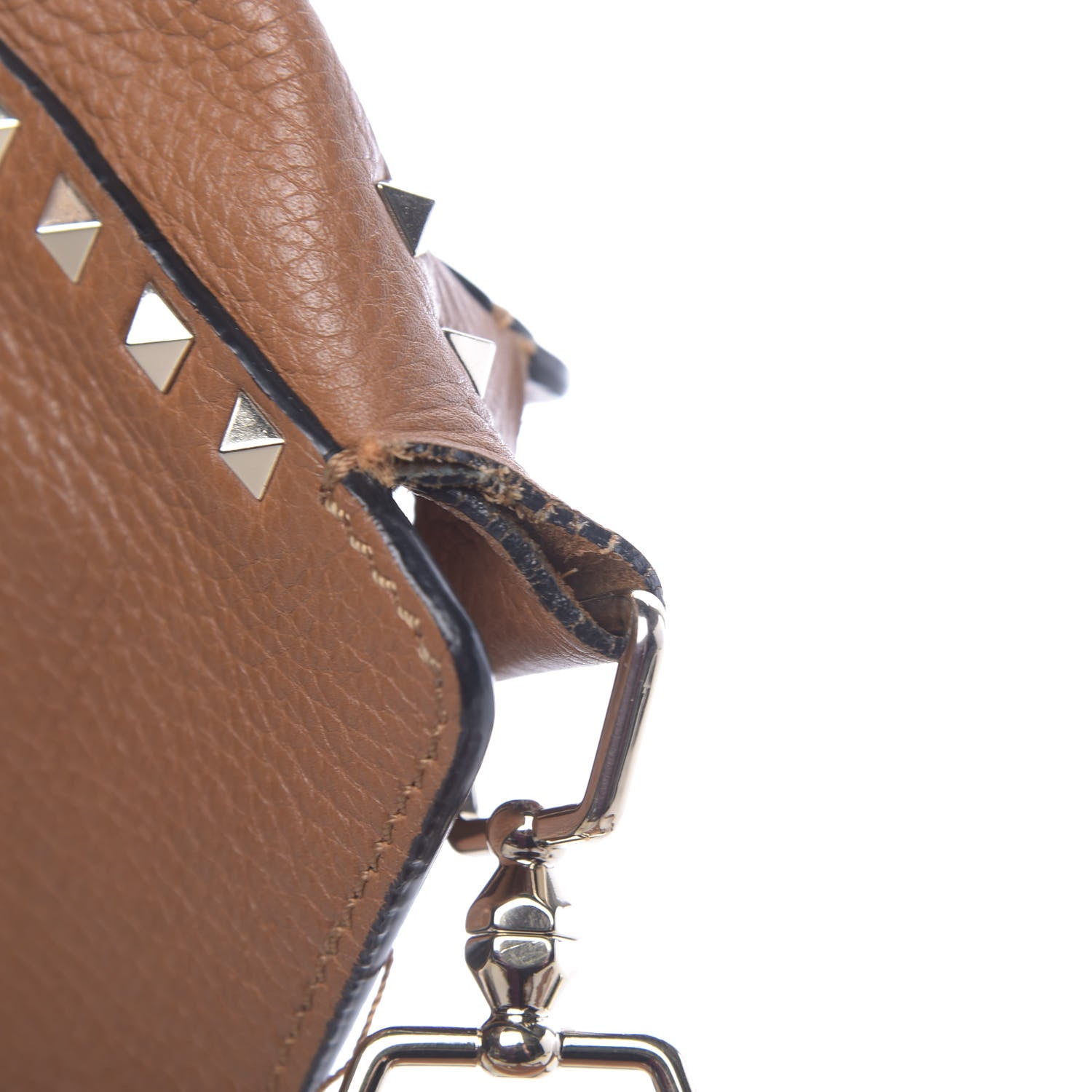 Valentino Garavani Pebbled Calfskin Small Rockstud Flip-Lock Messenger Bag Light Cuir 11 of 20