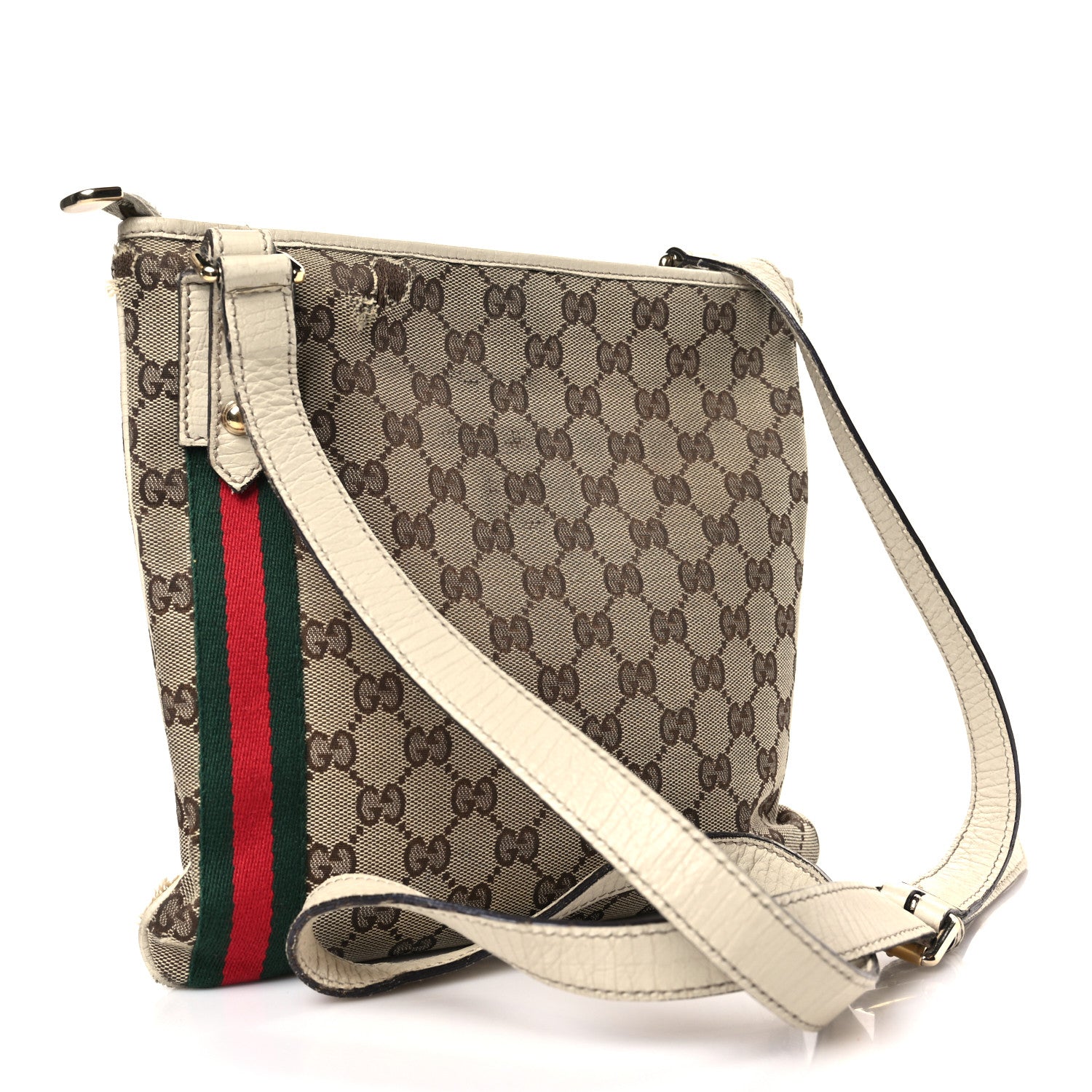Gucci Monogram Web Jolicoeur Charms Messenger White 3 of 14