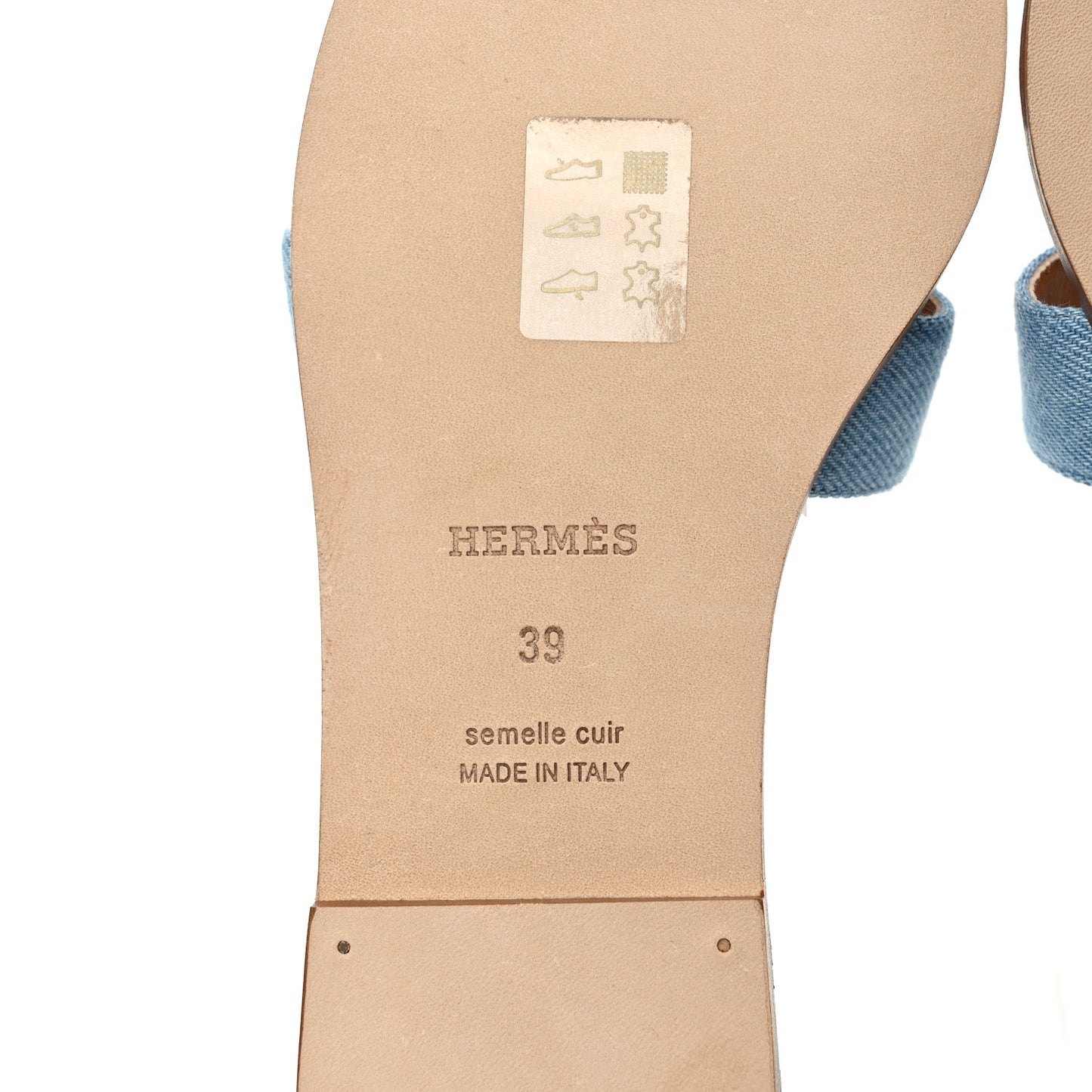 Denim Canvas Oran Sandals 39 Bleu Clair