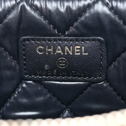 Chanel Metallic Goatskin Lambskin Medium Boy Cosmetic Case Black Gold 6 of 14