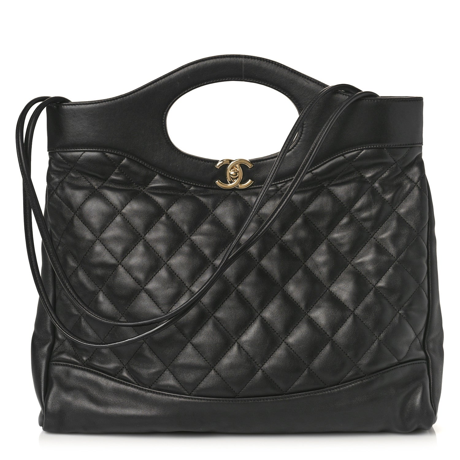 Chanel Lambskin Quilted Large 31 Shopping Bag Black 1 of 9
