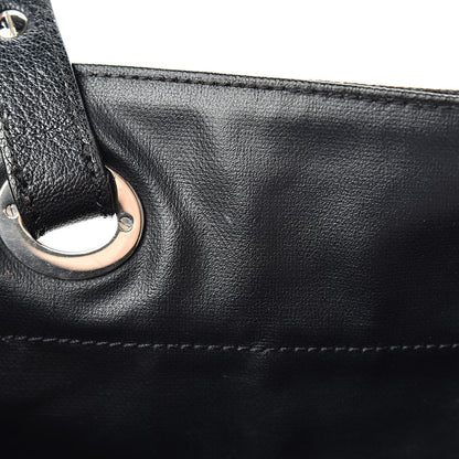 Chanel Coated Canvas Quilted Small Paris Biarritz Tote Black 13 of 22