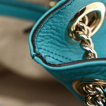 Gucci Pebbled Calfskin Medium Soho Chain Shoulder Bag Teal 12 of 12