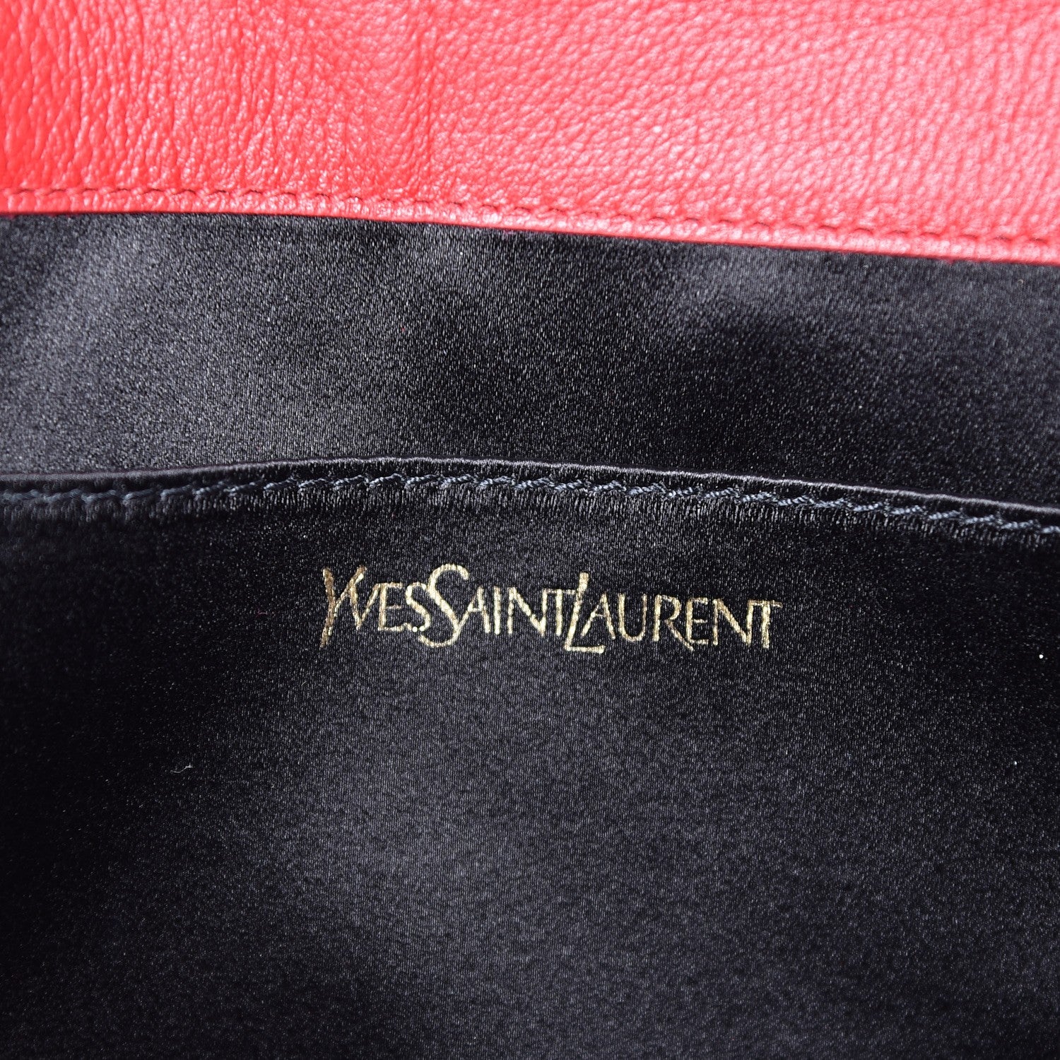 Saint Laurent Calfskin Monogram Large Belle De Jour Clutch Red 6 of 6