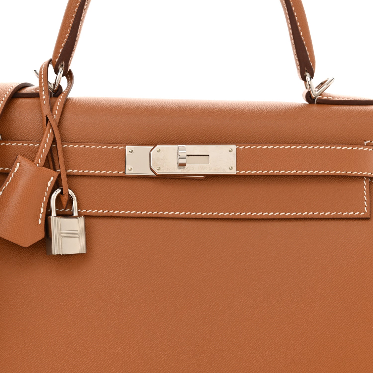 Hermes Madame Calfskin Kelly Sellier 28 Gold 8 of 11