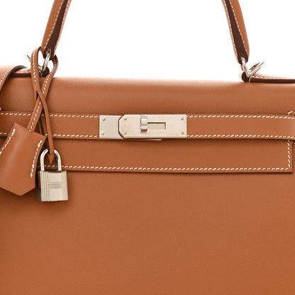 Hermes Madame Calfskin Kelly Sellier 28 Gold 8 of 11