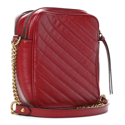 Gucci Azalea Calfskin Matelasse Diagonal Tall GG Marmont Crossbody Bag Romantic Cerise 3 of 10