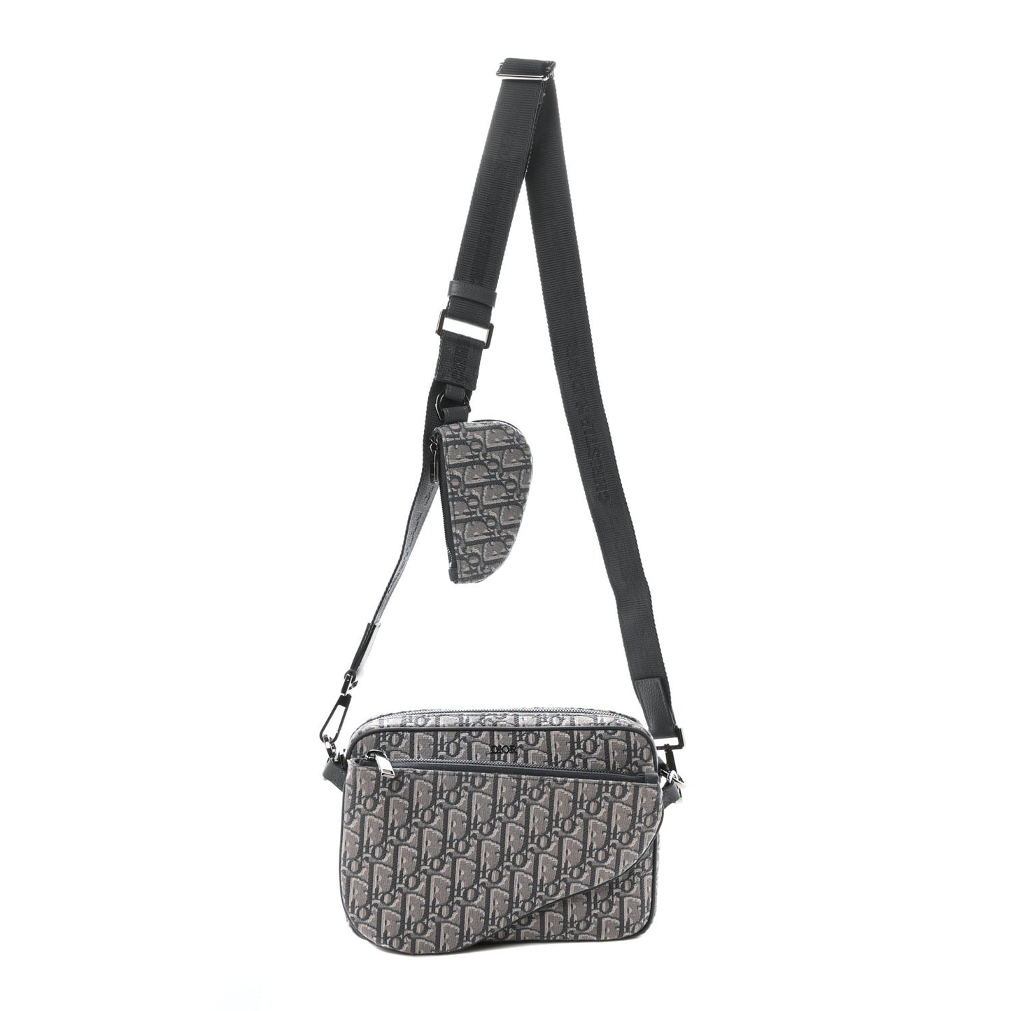Oblique Saddle Triple Pouch Grey