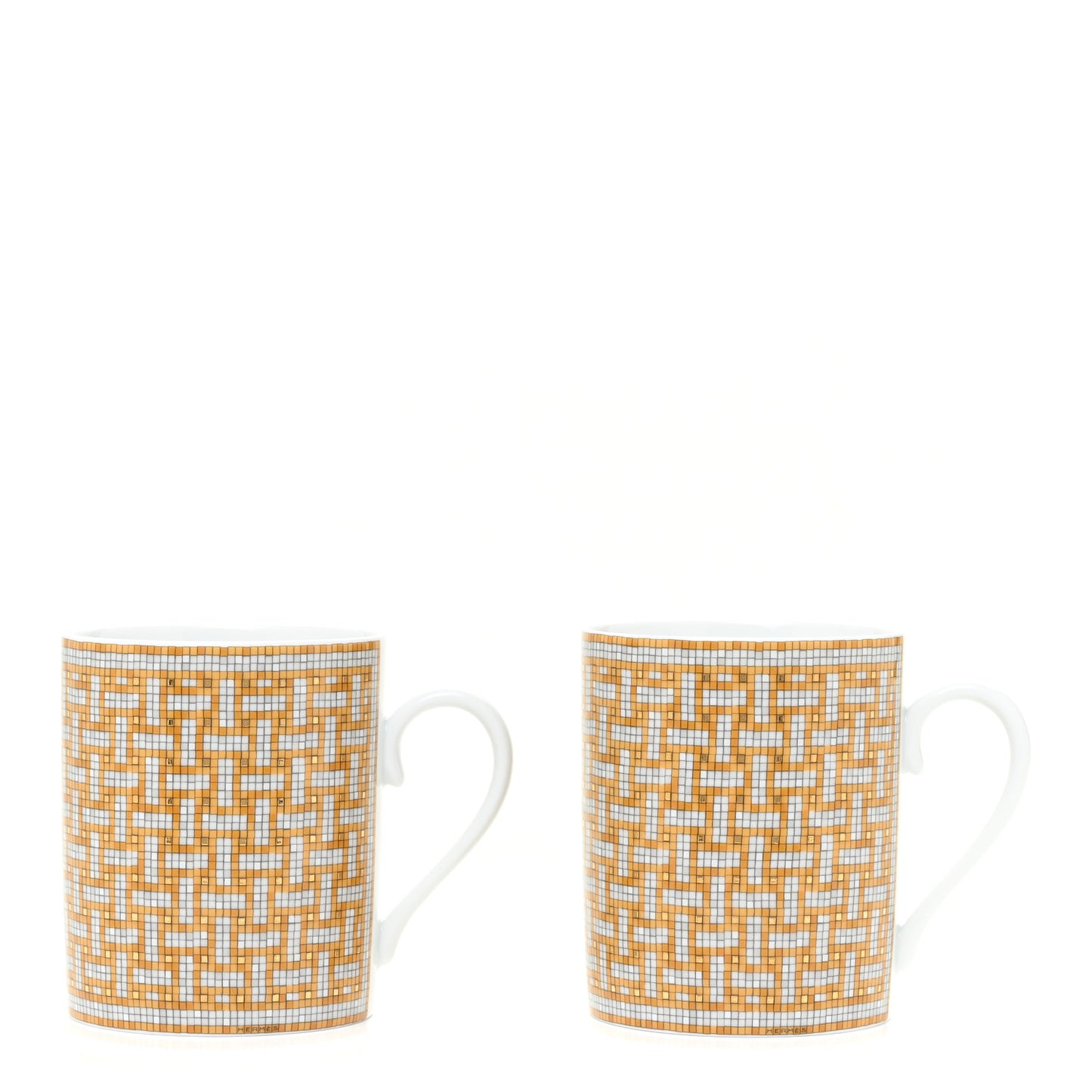 Porcelain Mosaique au 24 Mug Set of 2 Gold