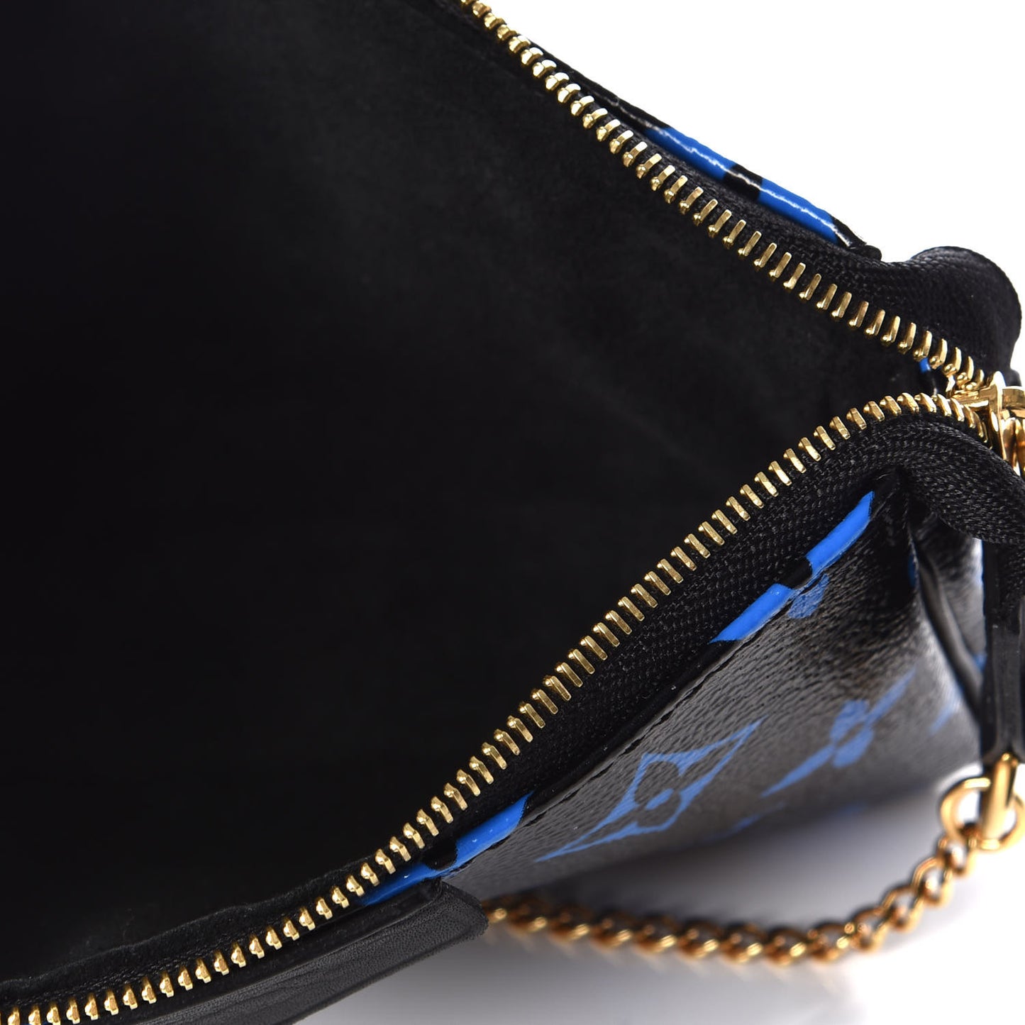 Colored Monogram Mini Pochette Accessories Blue Black