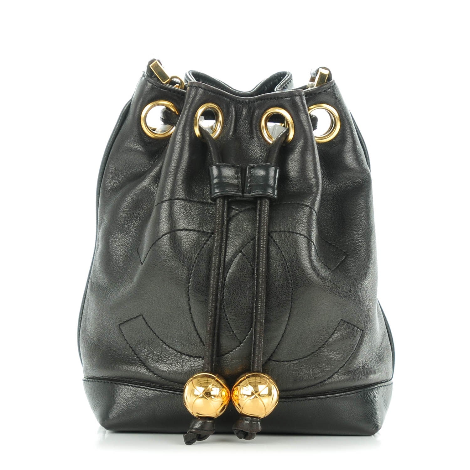 Chanel Lambskin CC Drawstring Bag Black 1 of 9