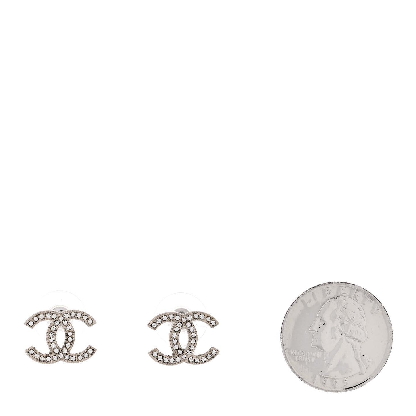 Crystal CC Earrings Silver