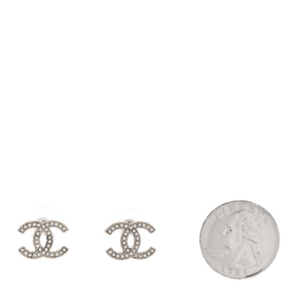 Chanel Crystal CC Earrings Silver 2 of 5