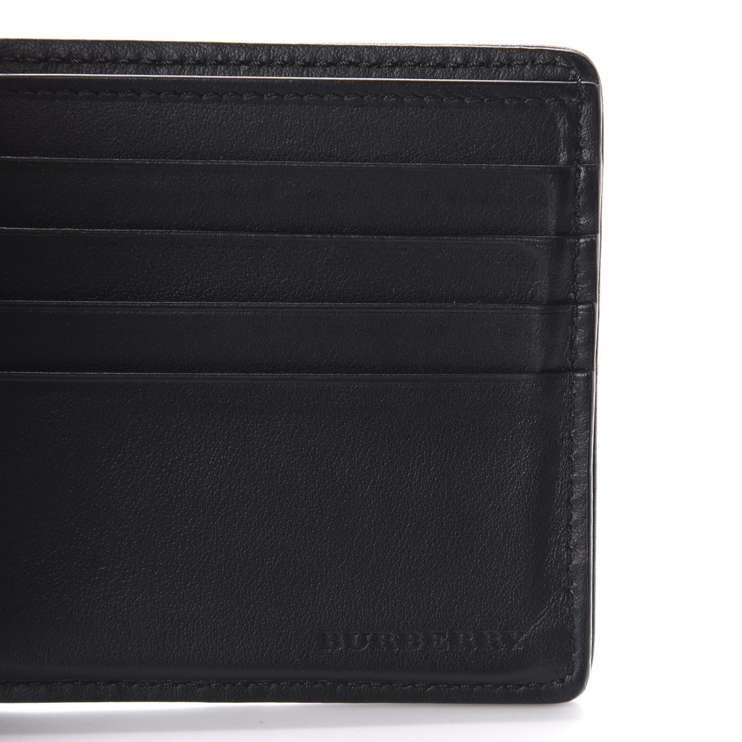 Burberry Calfskin 1983 Knight Check Bi-Fold Wallet Black 6 of 8