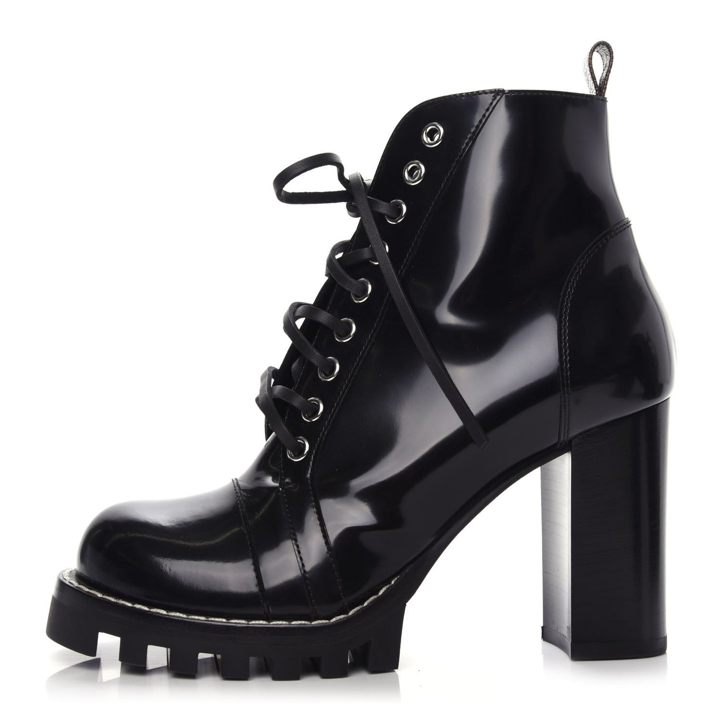 Patent Calfskin Star Trail Ankle Boots 39 Black