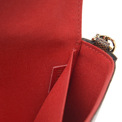 Louis Vuitton Damier Ebene LV Stories Pochette Felicie Chain Wallet 8 of 9