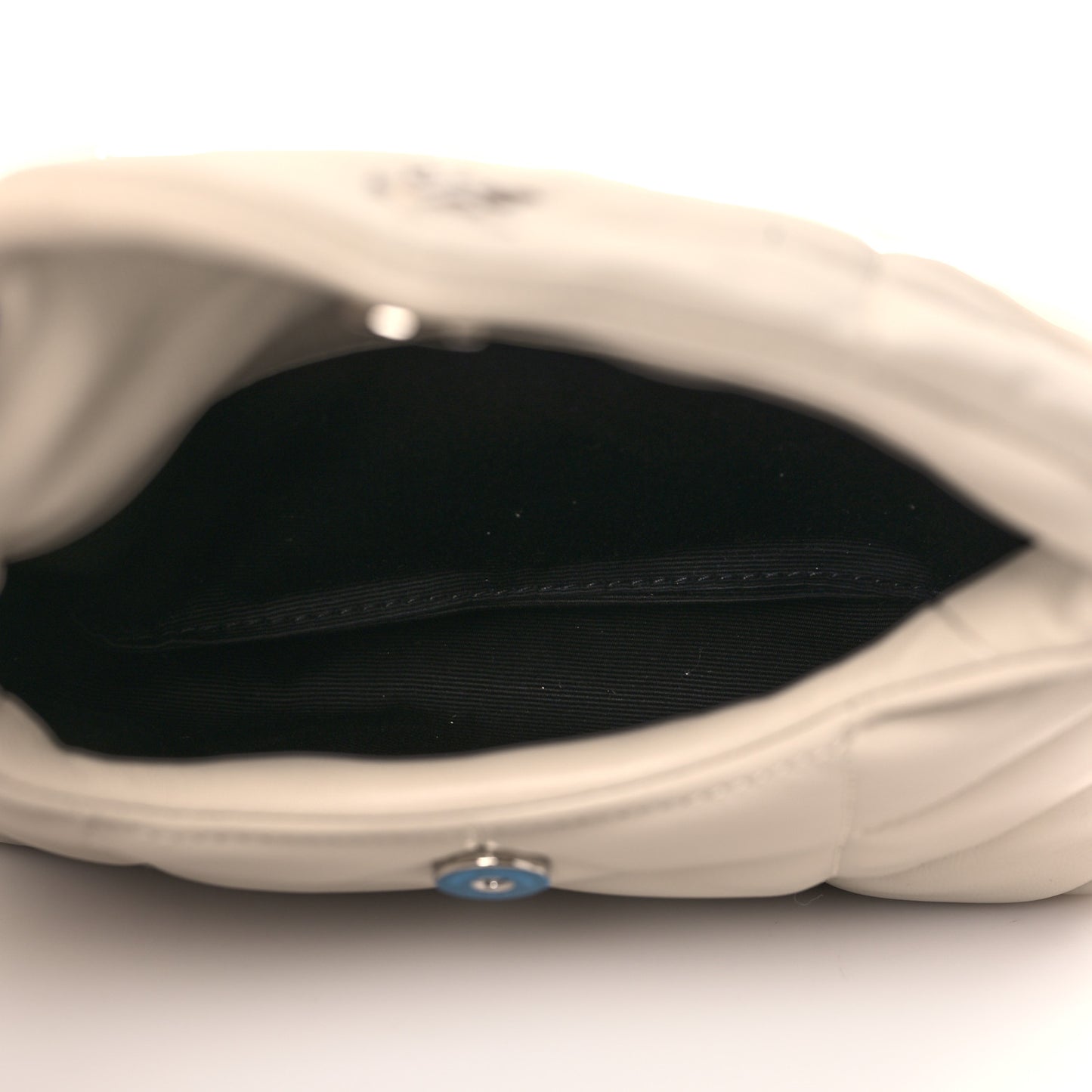 Lambskin Monogram Loulou Puffer Pouch Clutch Crema Soft