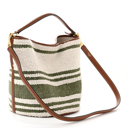 Celine Canvas Smooth Calfskin Logo Bucket 16 Bag Khaki Tan 4 of 15