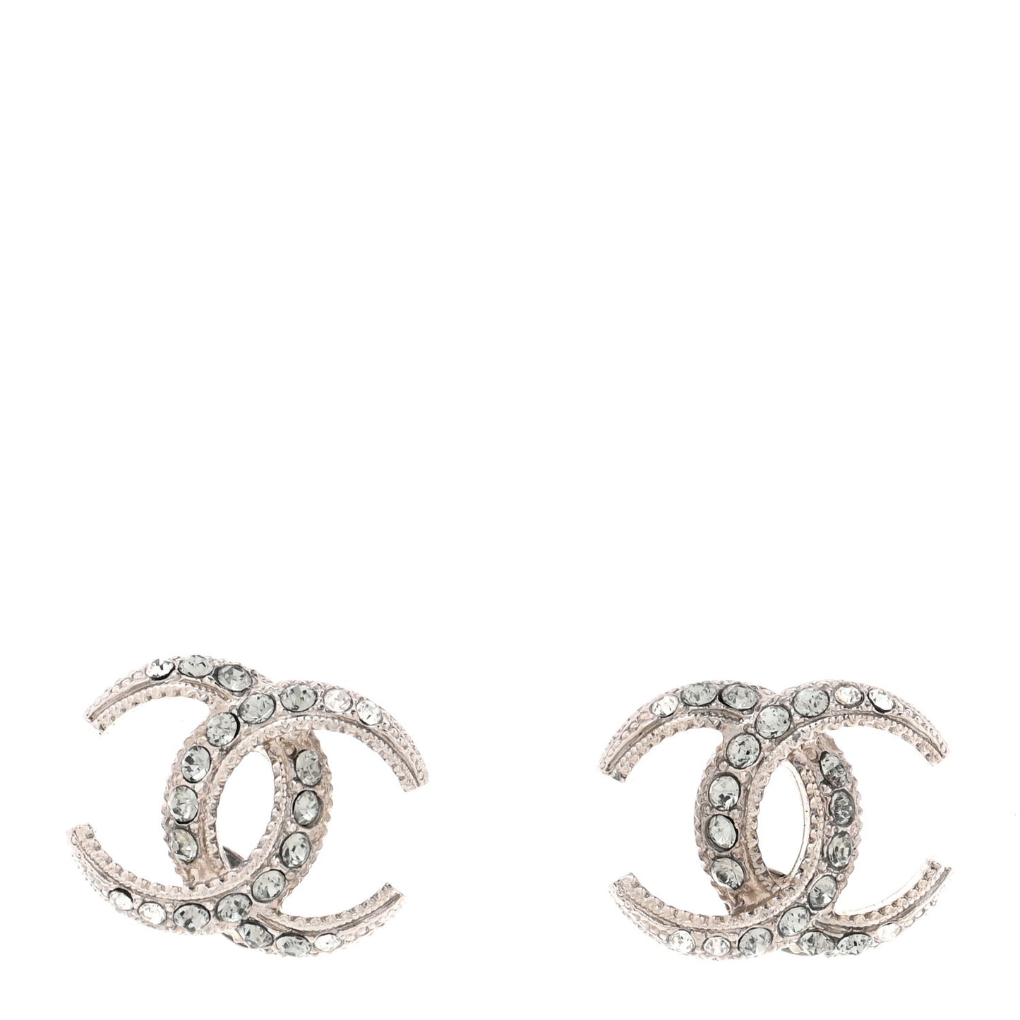 Crystal CC Earrings Silver