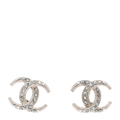 Chanel Crystal CC Earrings Silver 1 of 5