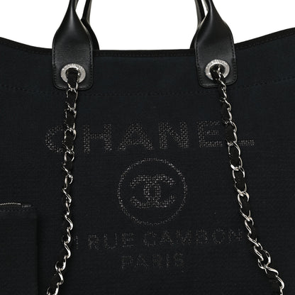Chanel Mixed Fibers Large Deauville Tote Black 8 of 10