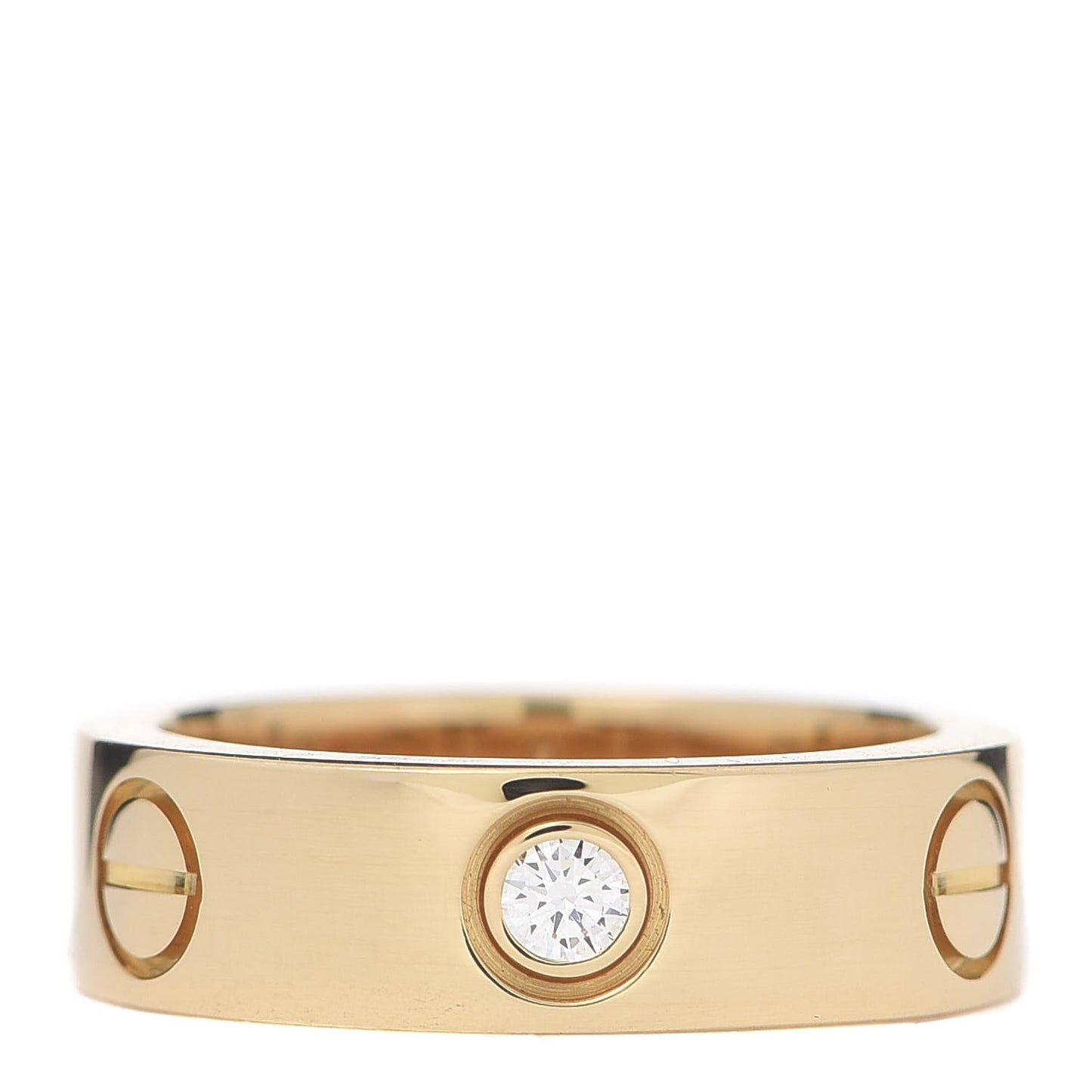 18K Yellow Gold 3 Diamond 5.5mm LOVE Ring 50 5.25