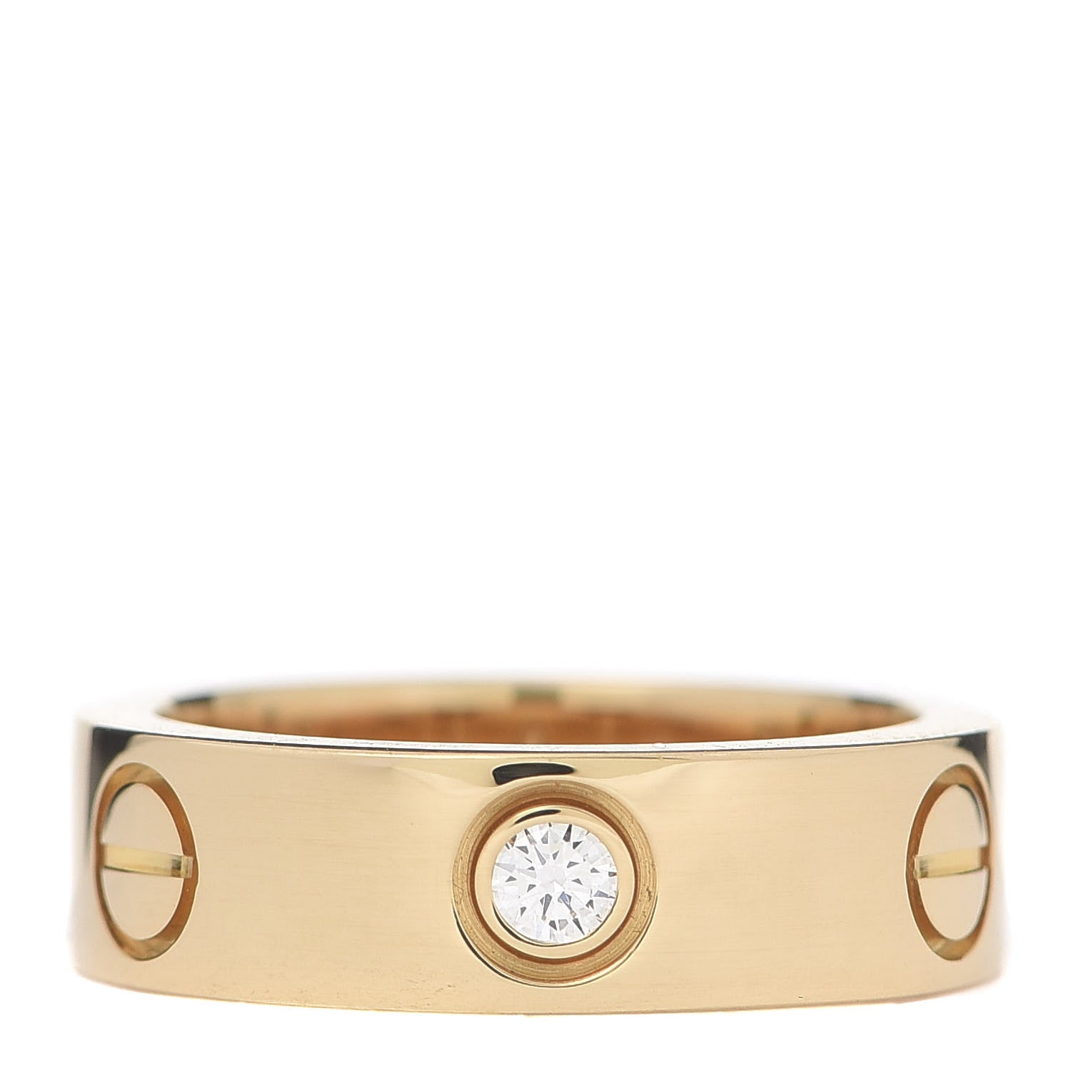 Cartier 18K Yellow Gold 3 Diamond 5.5mm LOVE Ring 50 5.25 1 of 5