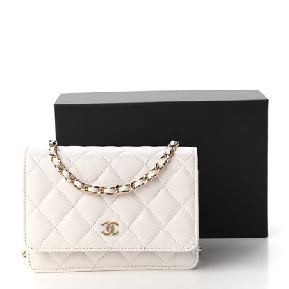 Chanel Caviar Quilted Mini Wallet On Chain WOC White 11 of 11