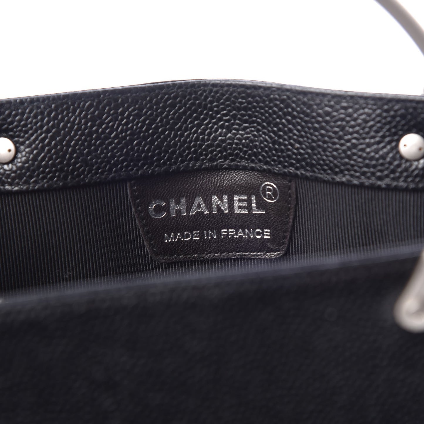 Caviar Metal Handle Tote Black