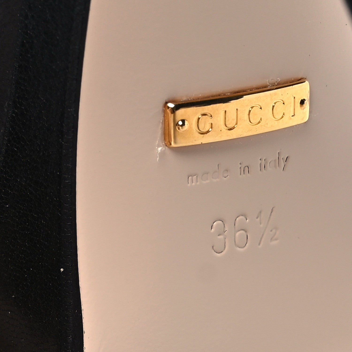Gucci Goatskin Houdan Mid Heel Platform Loafers 36.5 Black 7 of 10
