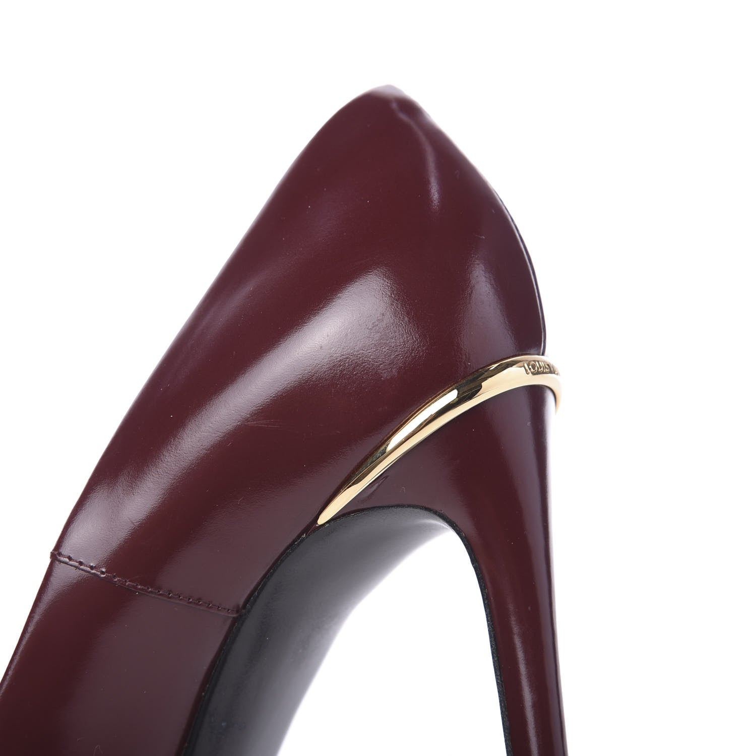 Louis Vuitton Glazed Calfskin Eyeline Pumps 35 Bordeaux 9 of 9