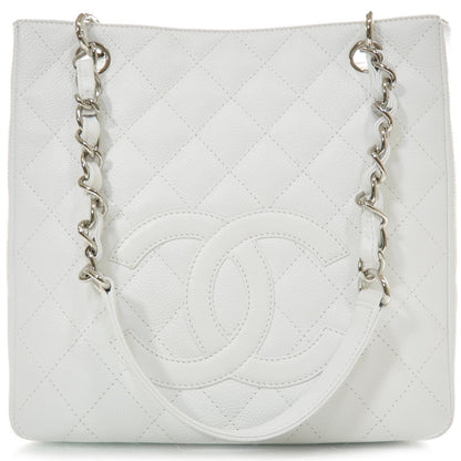 Chanel Caviar Petit Shopping Tote PST White 1 of 10