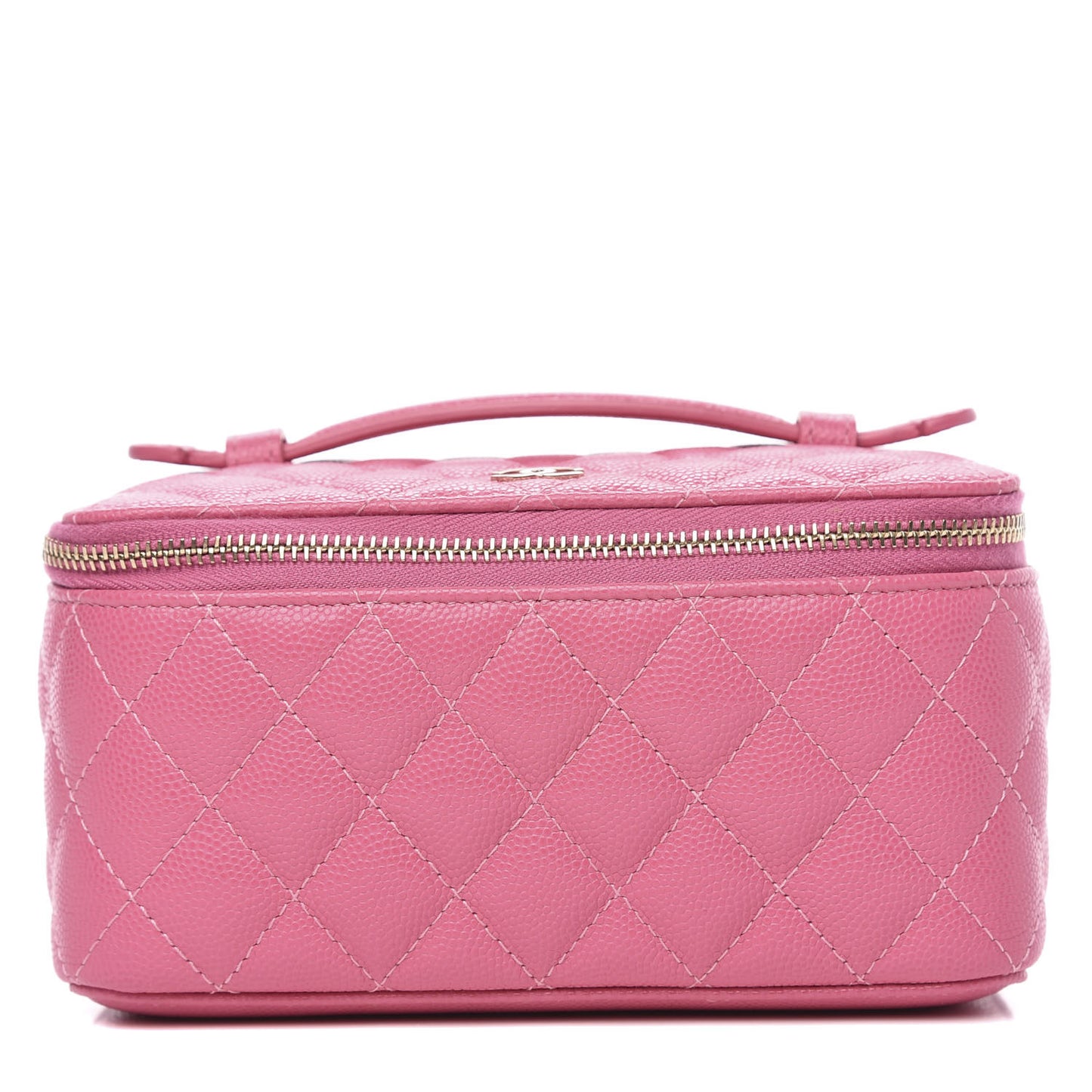Caviar Quilted Top Handle Jewelry Case Pink