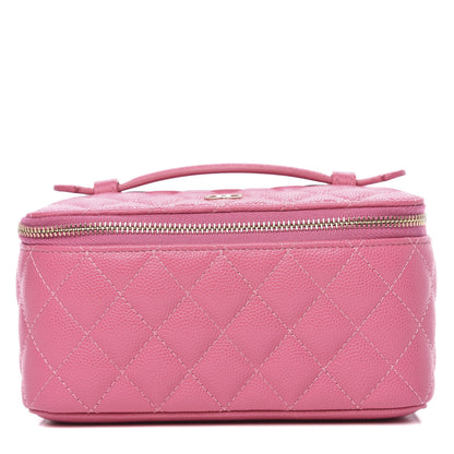 Chanel Caviar Quilted Top Handle Jewelry Case Pink 1 of 11