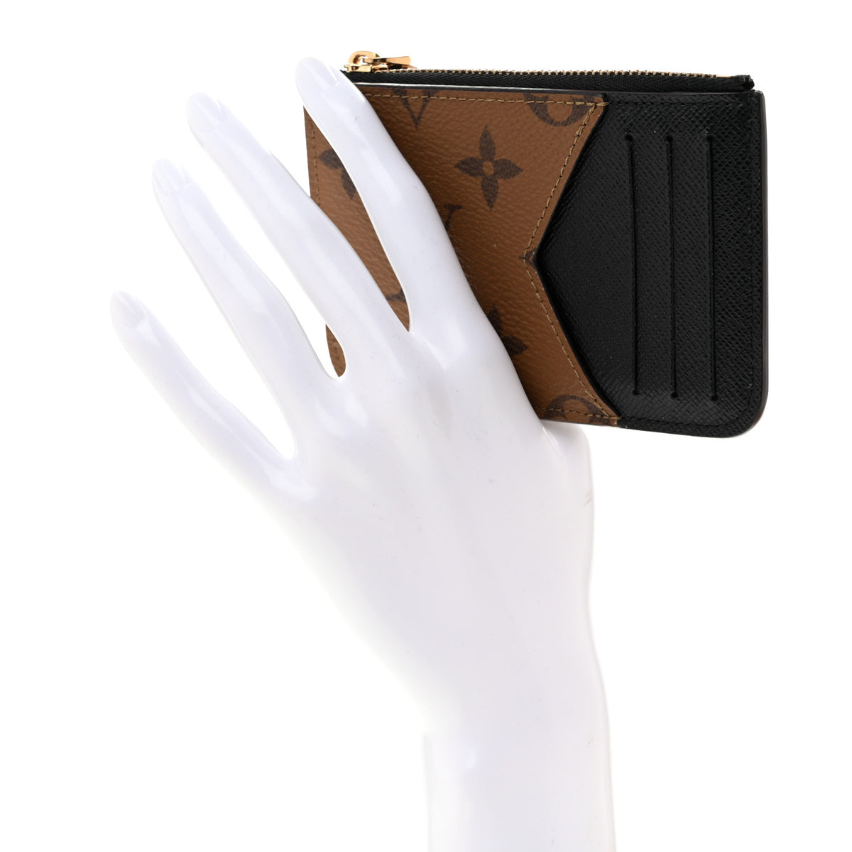Reverse Monogram Zipped Romy Card Holder