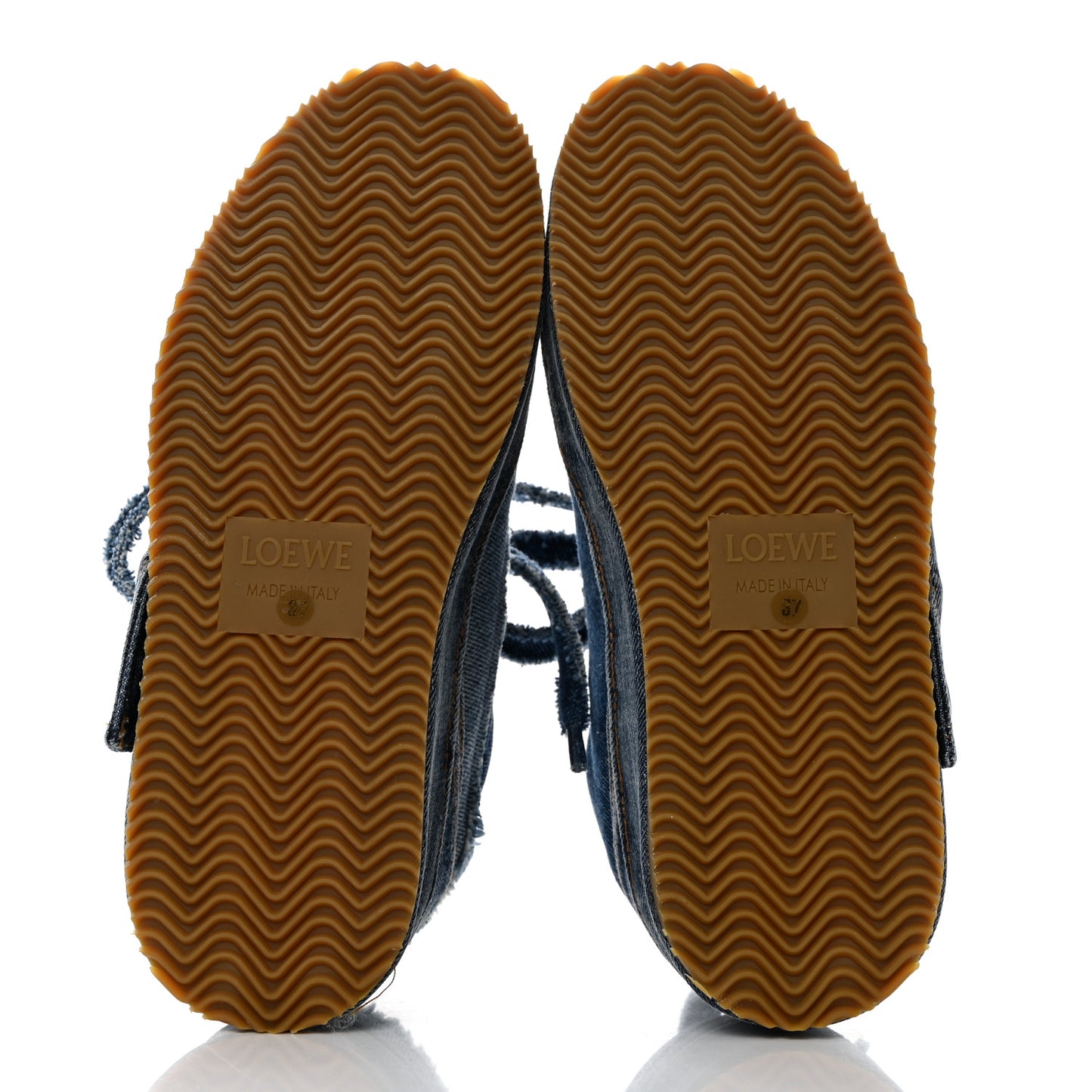 Deconstructed Denim Sneakers 37 Blue