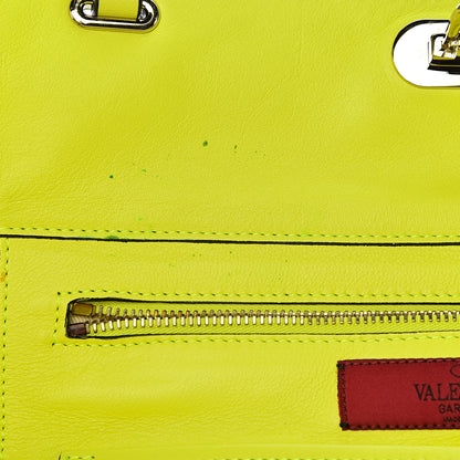 Valentino Garavani Vitello Medium Rockstud Tote Yellow Fluo 8 of 16