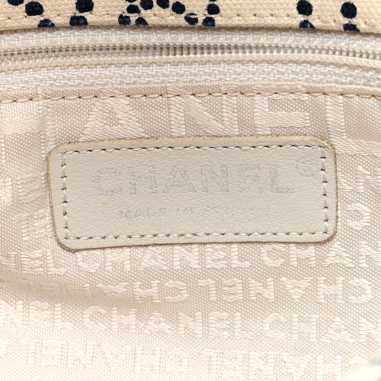 Canvas Small Logo CC Flap Beige Navy
