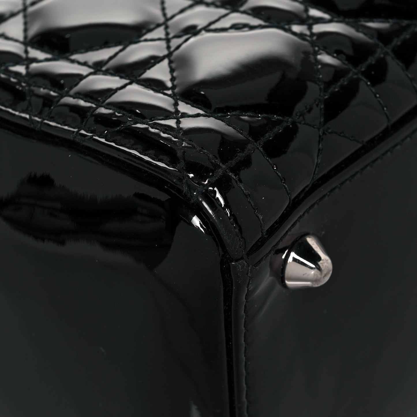 Patent Cannage Large Lady Dior Black