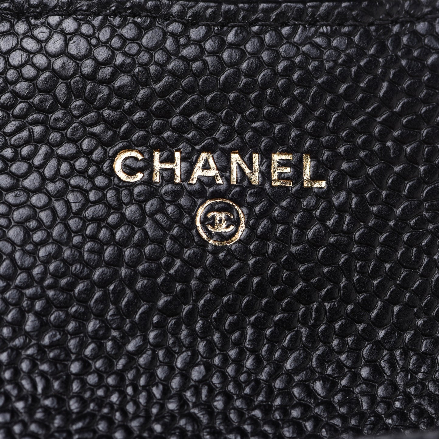 Caviar Quilted Flap Card Holder Black