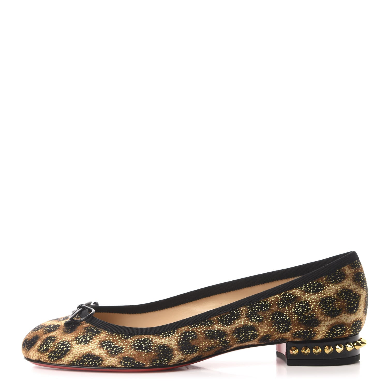 Christian Louboutin Lurex Leopard La Massine Flats 39 Black Gold 1 of 9