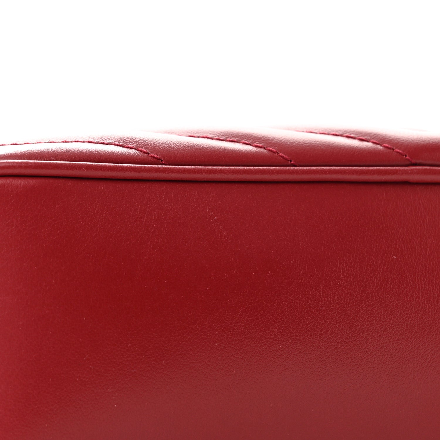 Saint Laurent Calfskin Matelasse Monogram Lou Camera Bag Red 11 of 12