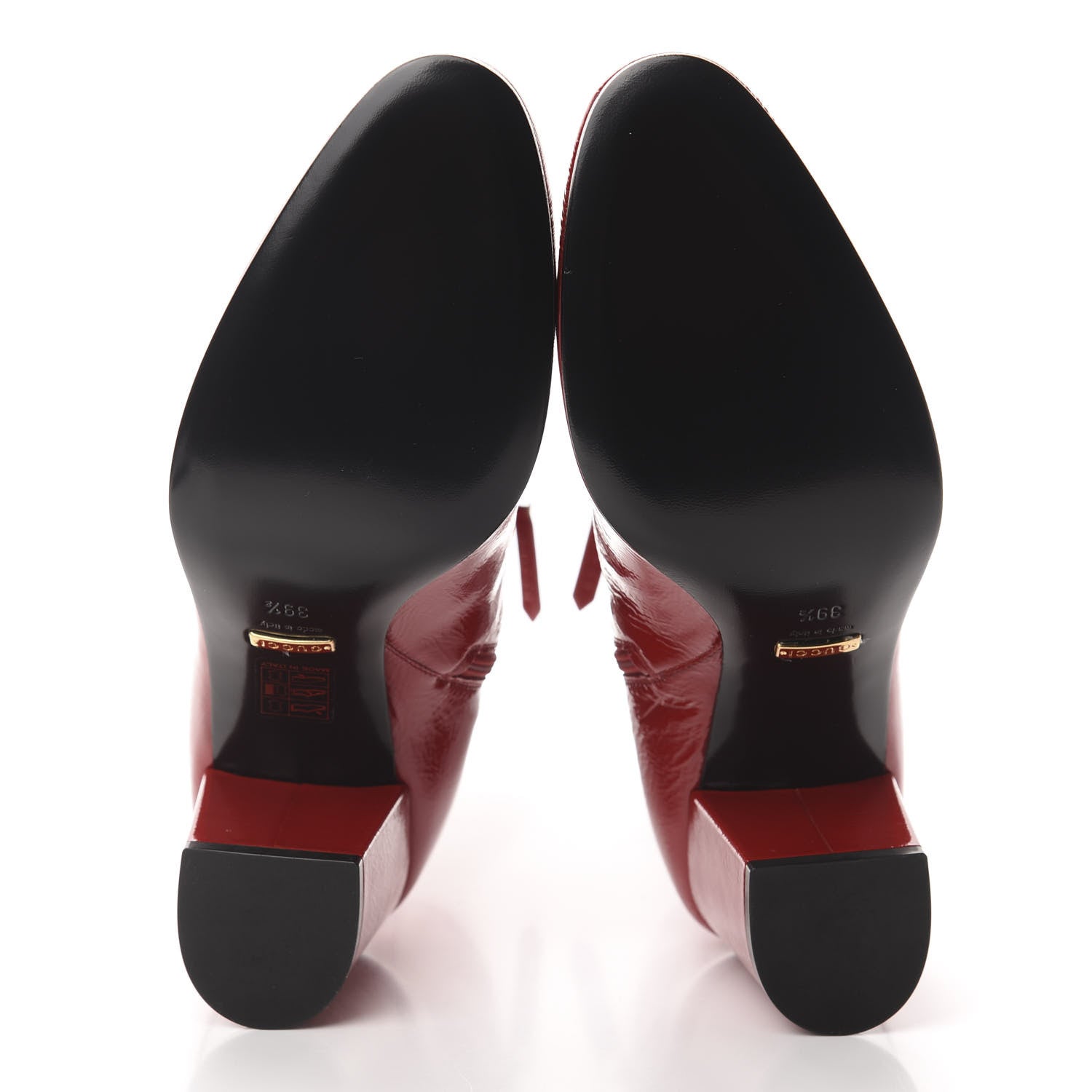 Gucci Naplack Patent Printyl Zip Boots 39.5 Hibiscus Red 5 of 9