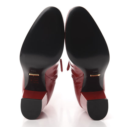 Gucci Naplack Patent Printyl Zip Boots 39.5 Hibiscus Red 5 of 9