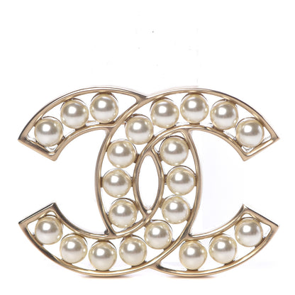 Chanel Pearl CC Brooch Gold 1 of 3
