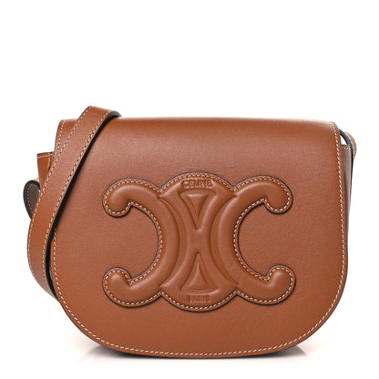 Celine Smooth Calfskin Cuir Triomphe Folco Crossbody Bag Tan 1 of 10